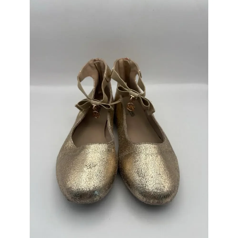 Michael Kors Kenyah Kay Rose Gold Ballet Flats Girls Size 5